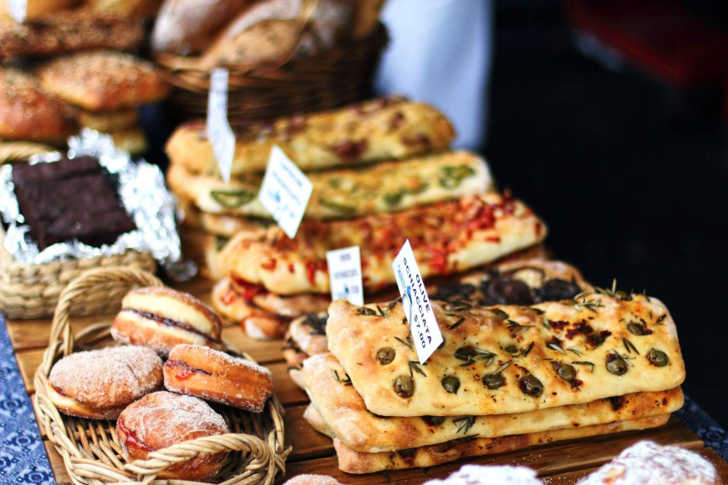 Fresh produce and baking on an Auckland weekend market stall