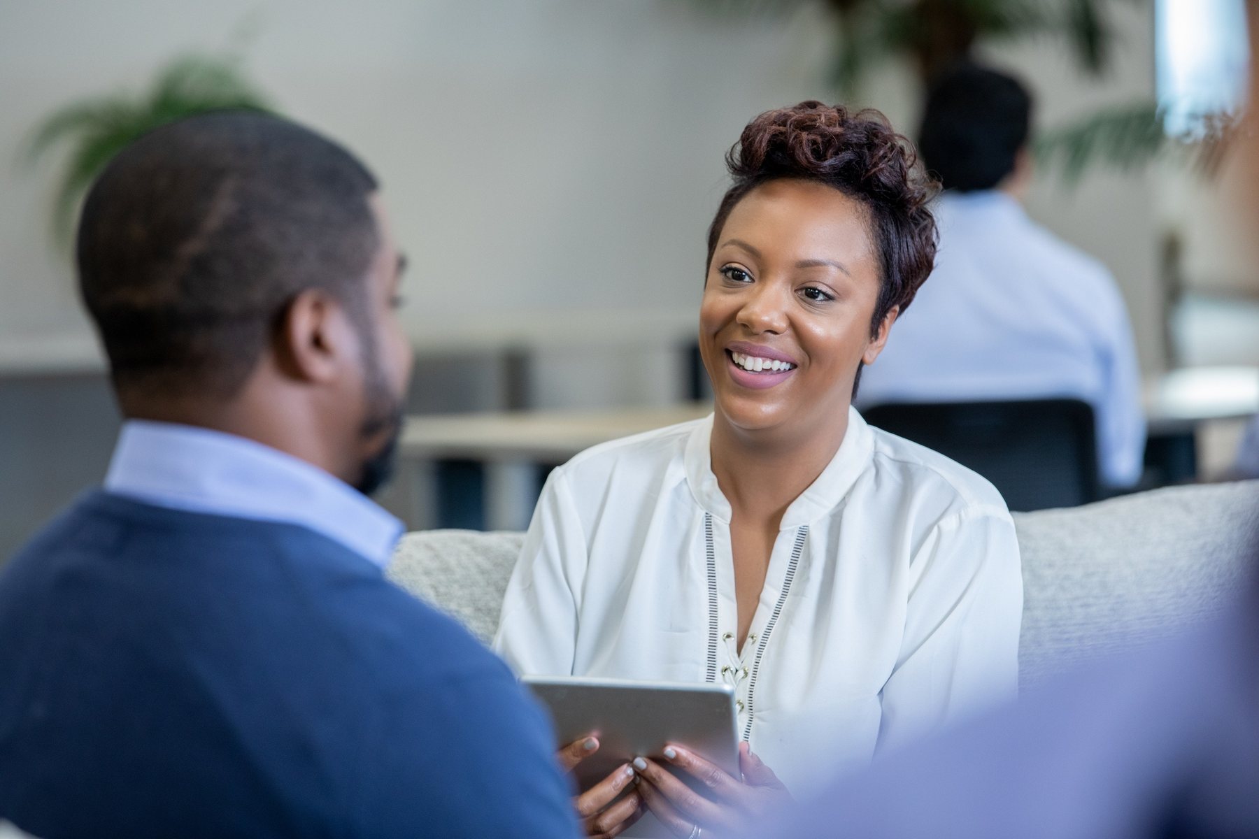 A psychologist in conversation with a client