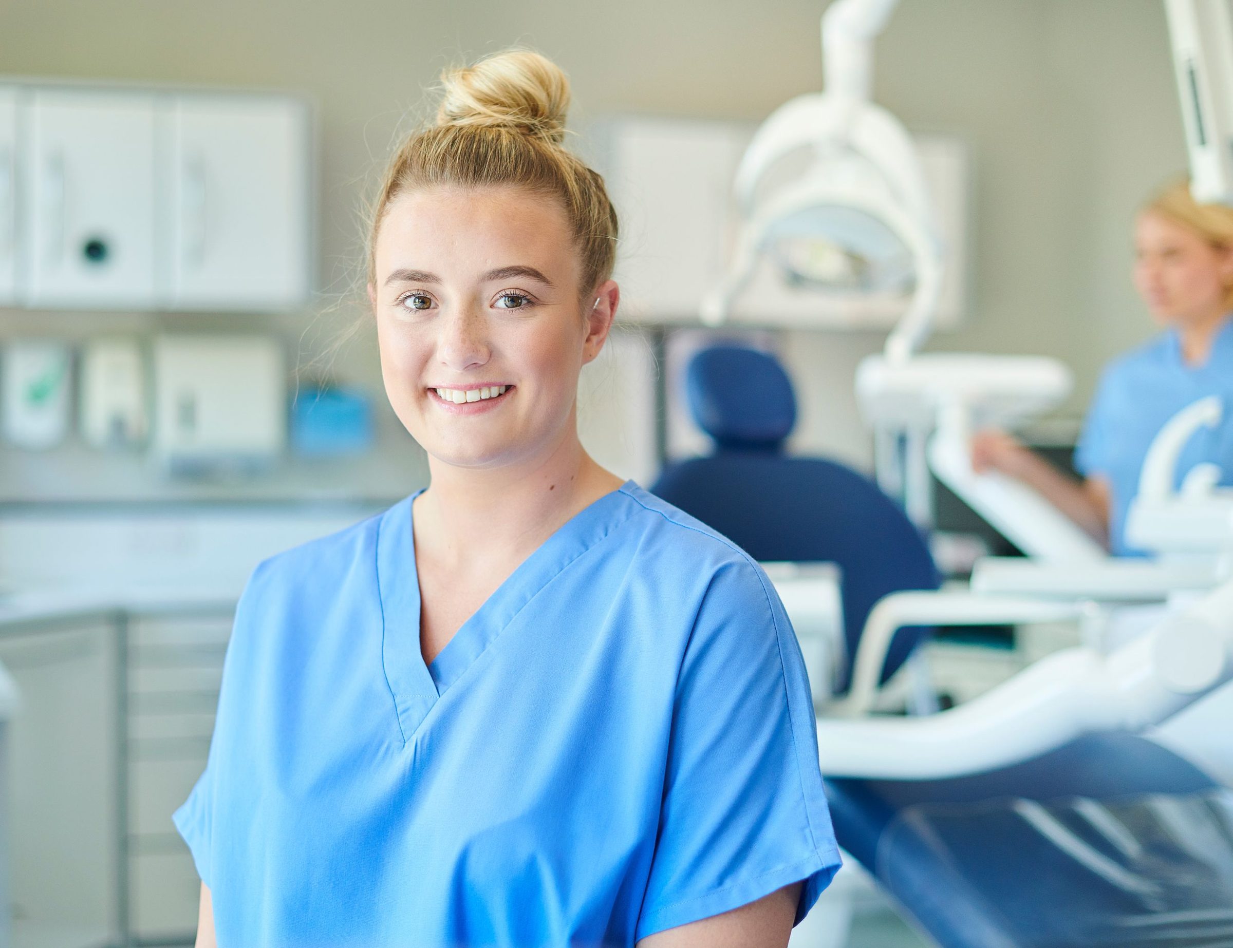 A clinician on a hospital ward