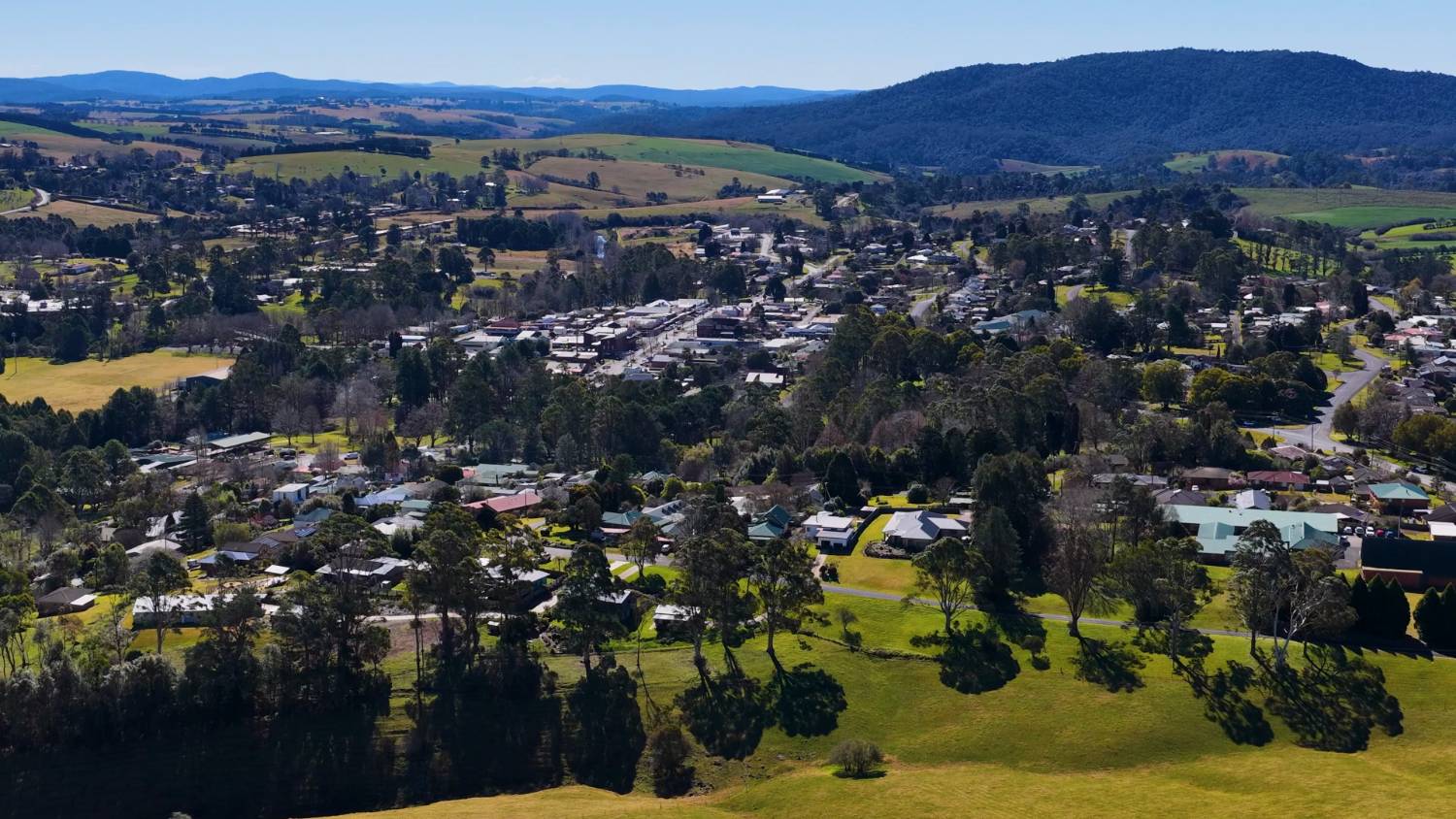 The wide main street of an inland New South Wales country town