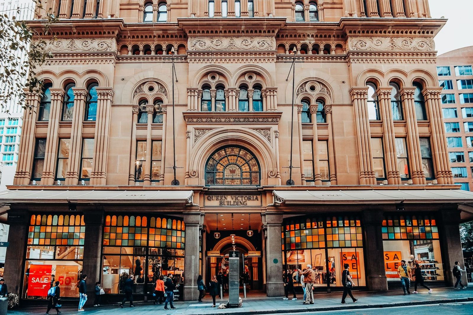 The Queen Victoria Building facade in central Sydney
