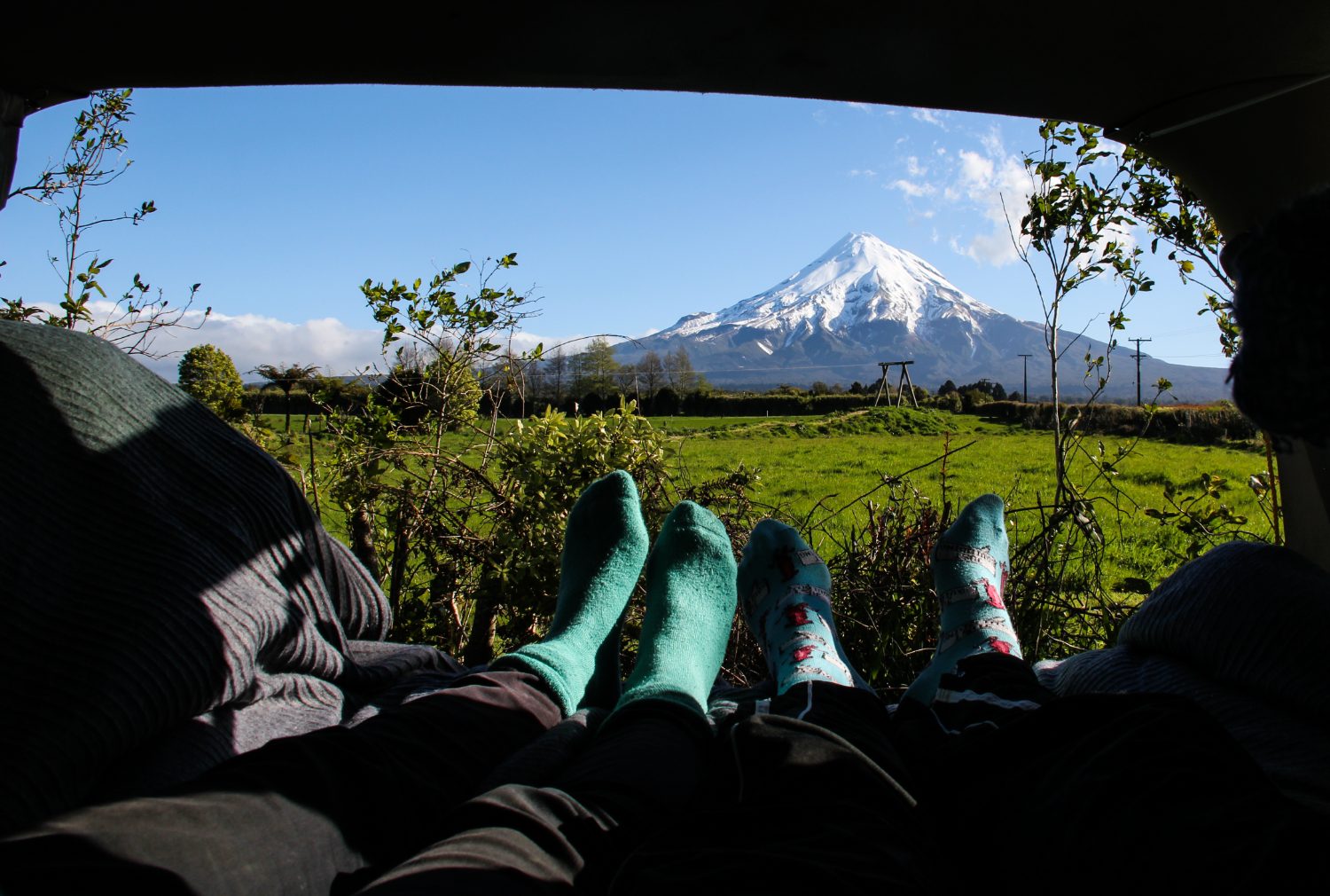 Two peaks above a New Zealand lake