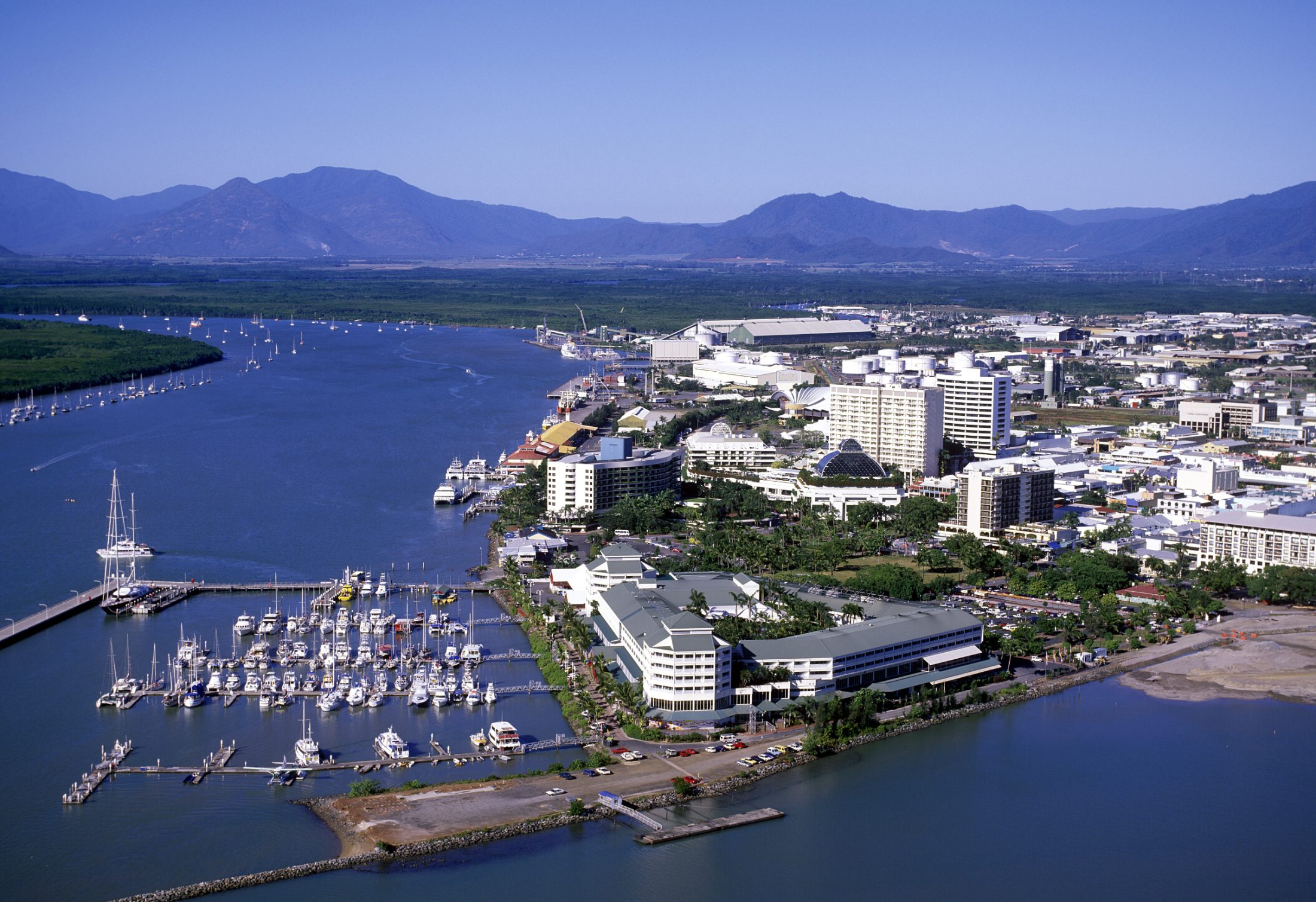 Cairns marina and Trinity Inlet from the air