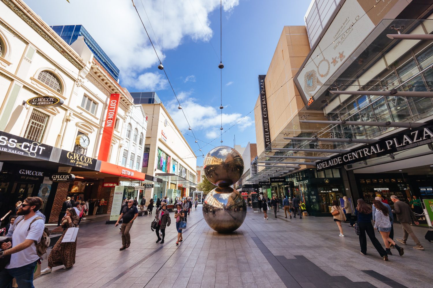 Rundle Mall in central Adelaide, the state capital