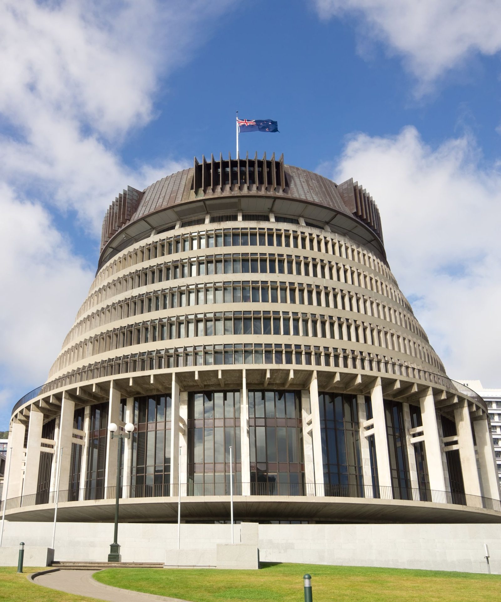 The Beehive, the parliament building at the heart of Wellington